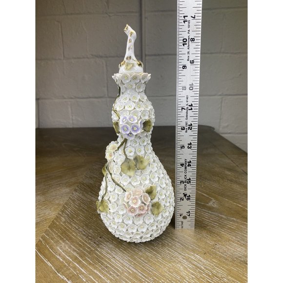 Antique Meissen Style Snowball Schneeballen Flower Perfume Bottle Vanity Cologne - Picture 11 of 12